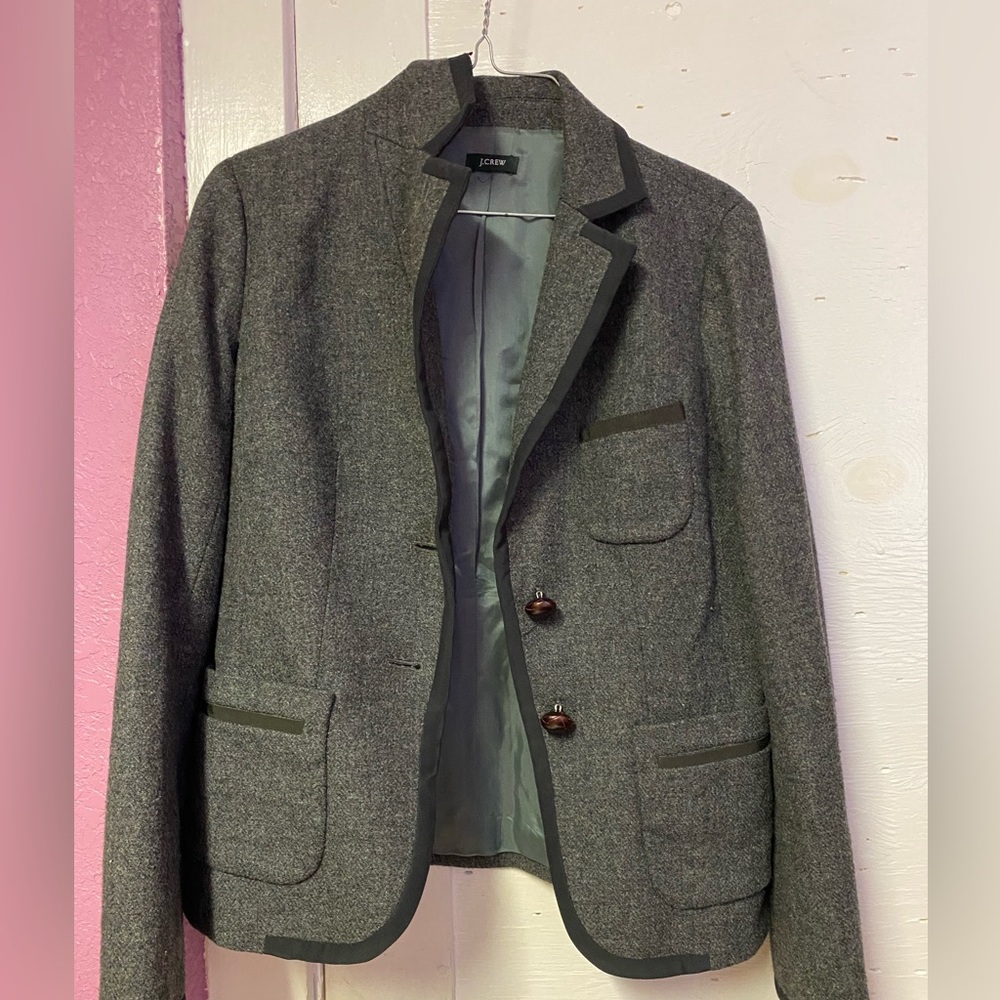 J crew Gray blazer jacket green tag